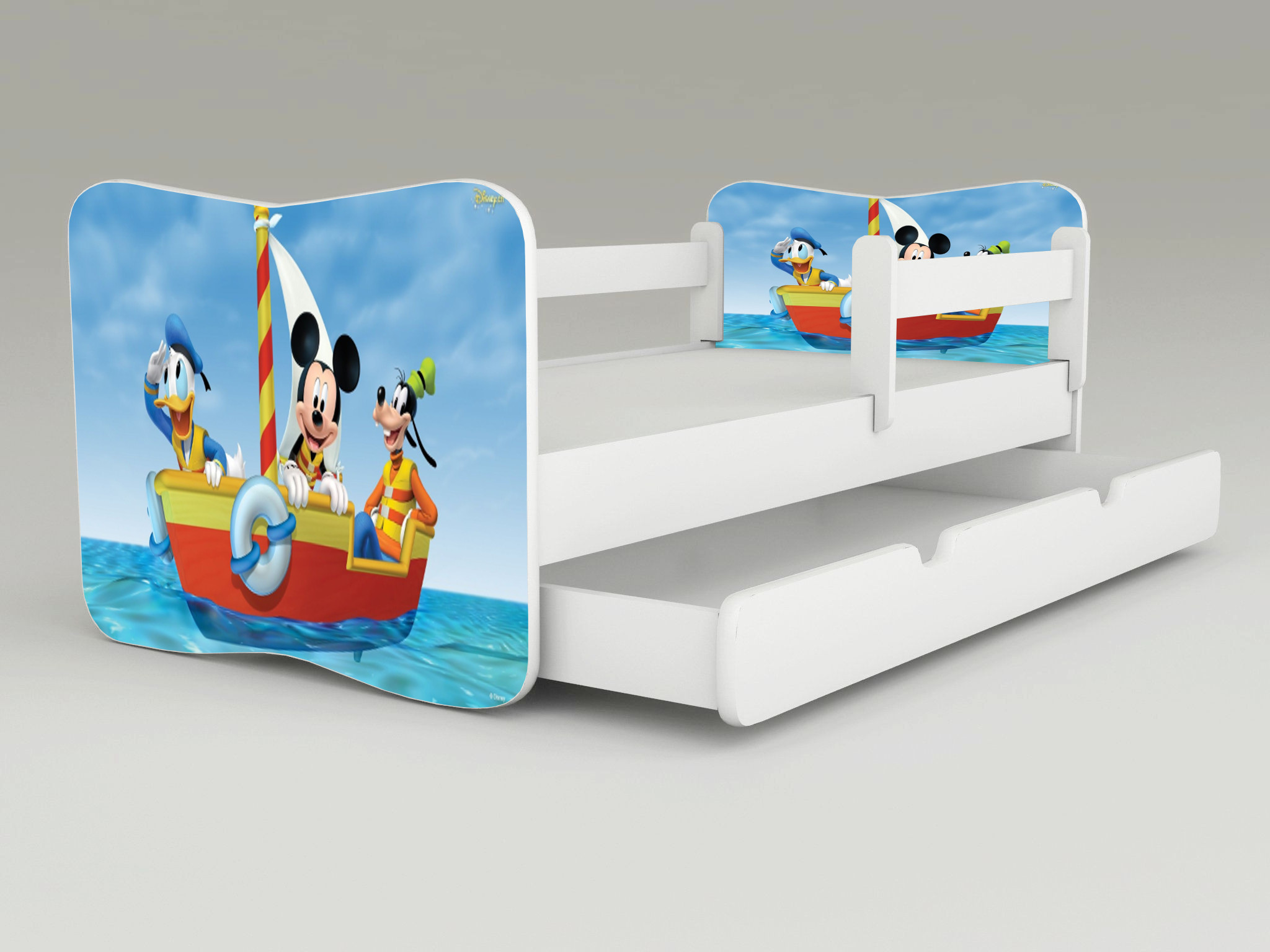 Detská posteľ s odnímateľnými bočnicami + šuflík Mickey 2